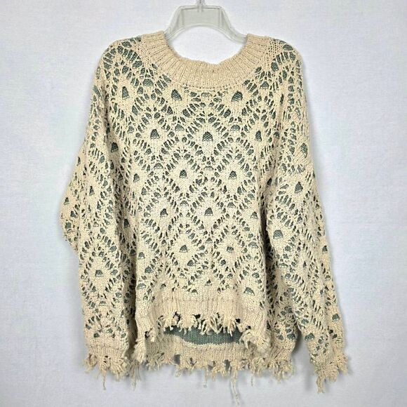 Gimmicks by BKE Distressed Open Knit Sweater XL - Picture 1 of 7